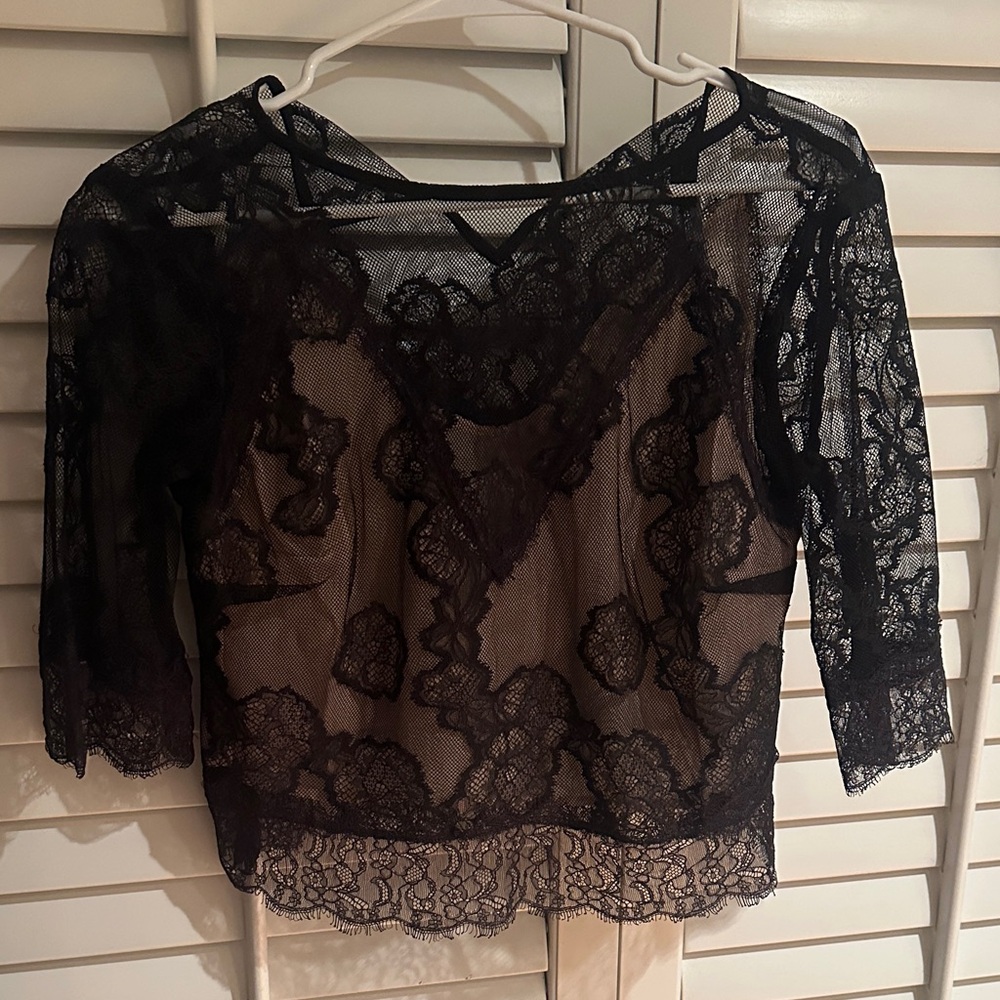 Anthropologie Black Lace Blouse